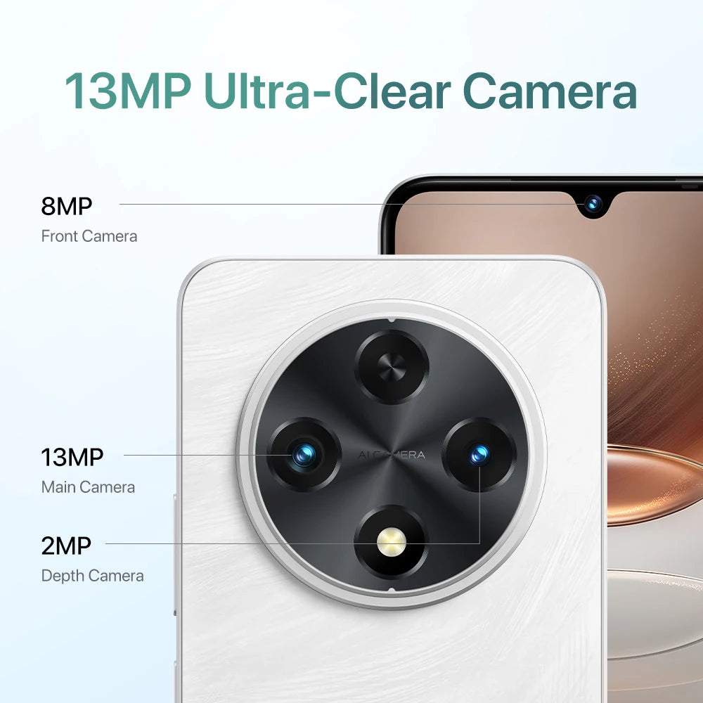 UMIDIGI G100A Android 14 Smartphone with 6.9” HD+ 120Hz Display, 8GB RAM (4+4), 128GB, Dual Camera and 6000mAh Battery