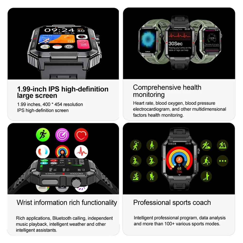 Smartwatch with GPS and Health Monitor – 1.99” HD Display