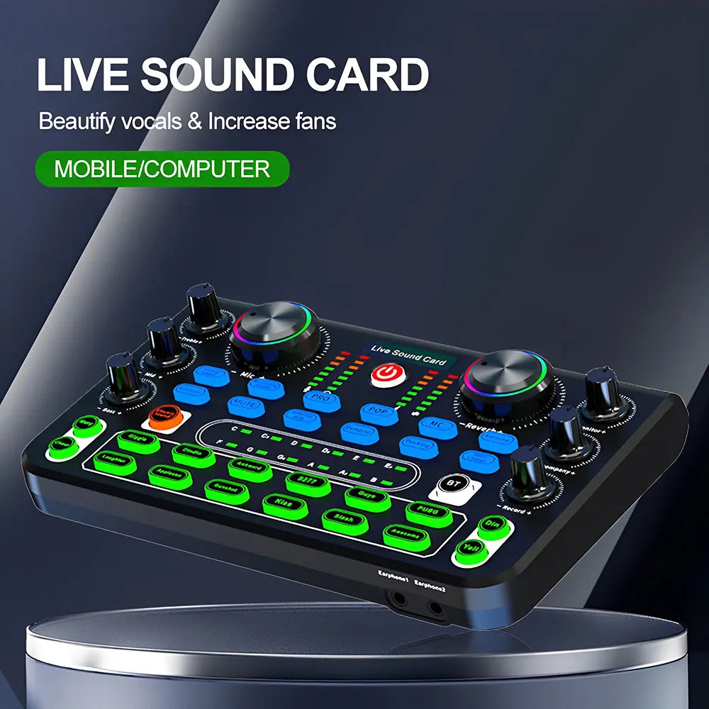 Consola de Sonido Profesional HD X60 – Tarjeta de Sonido para Karaoke, Streaming y Grabación en Vivo