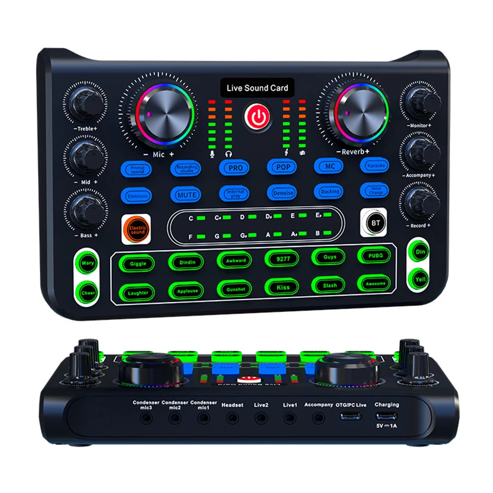 Consola de Sonido Profesional HD X60 – Tarjeta de Sonido para Karaoke, Streaming y Grabación en Vivo