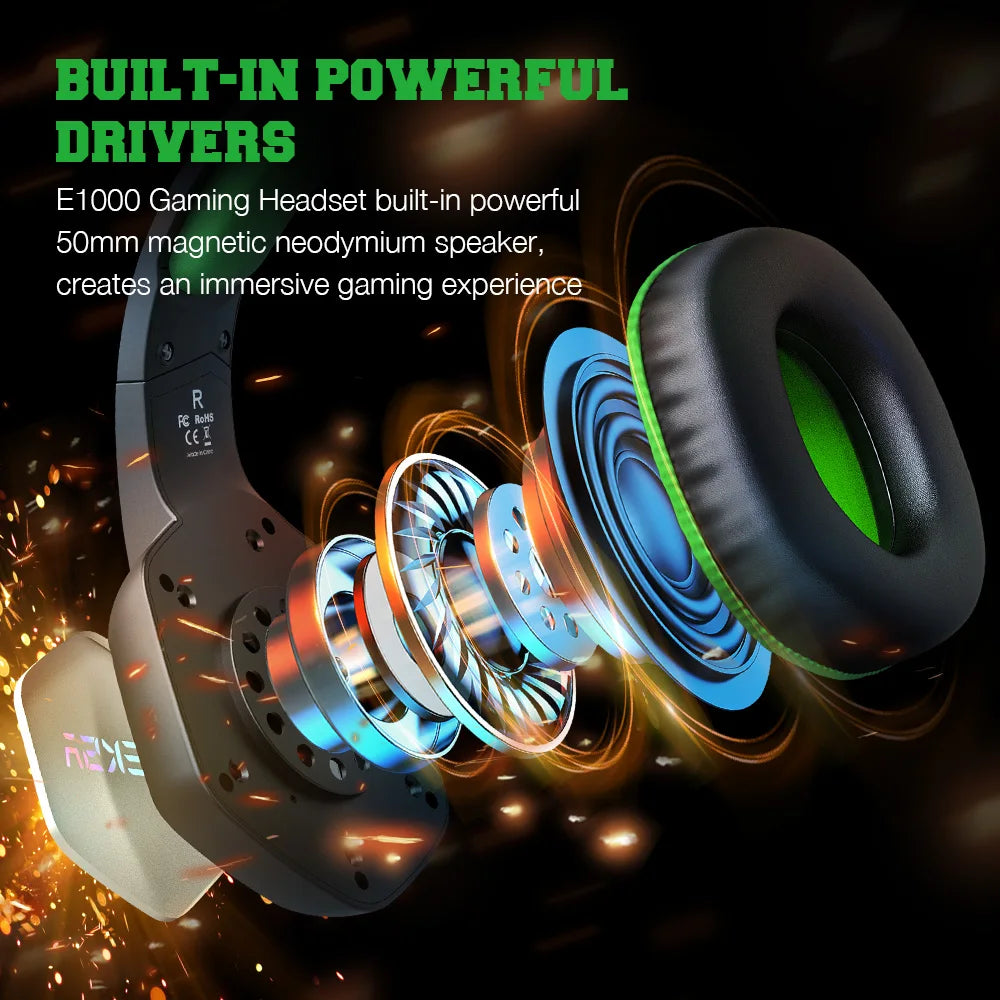 EKSA E1000 – Auriculares Gamer con Sonido 7.1, RGB y Micrófono con Cancelación