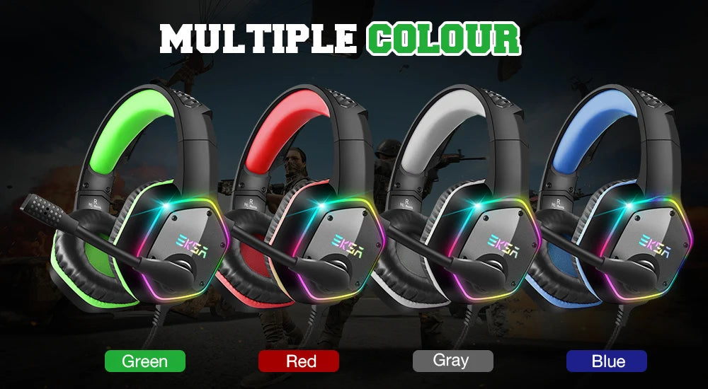 EKSA E1000 – Auriculares Gamer con Sonido 7.1, RGB y Micrófono con Cancelación