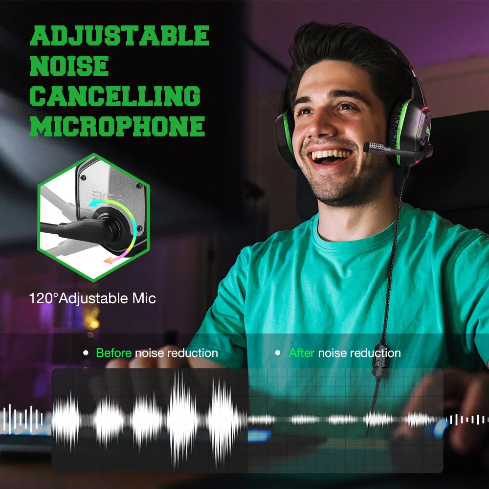 EKSA E1000 – Auriculares Gamer con Sonido 7.1, RGB y Micrófono con Cancelación