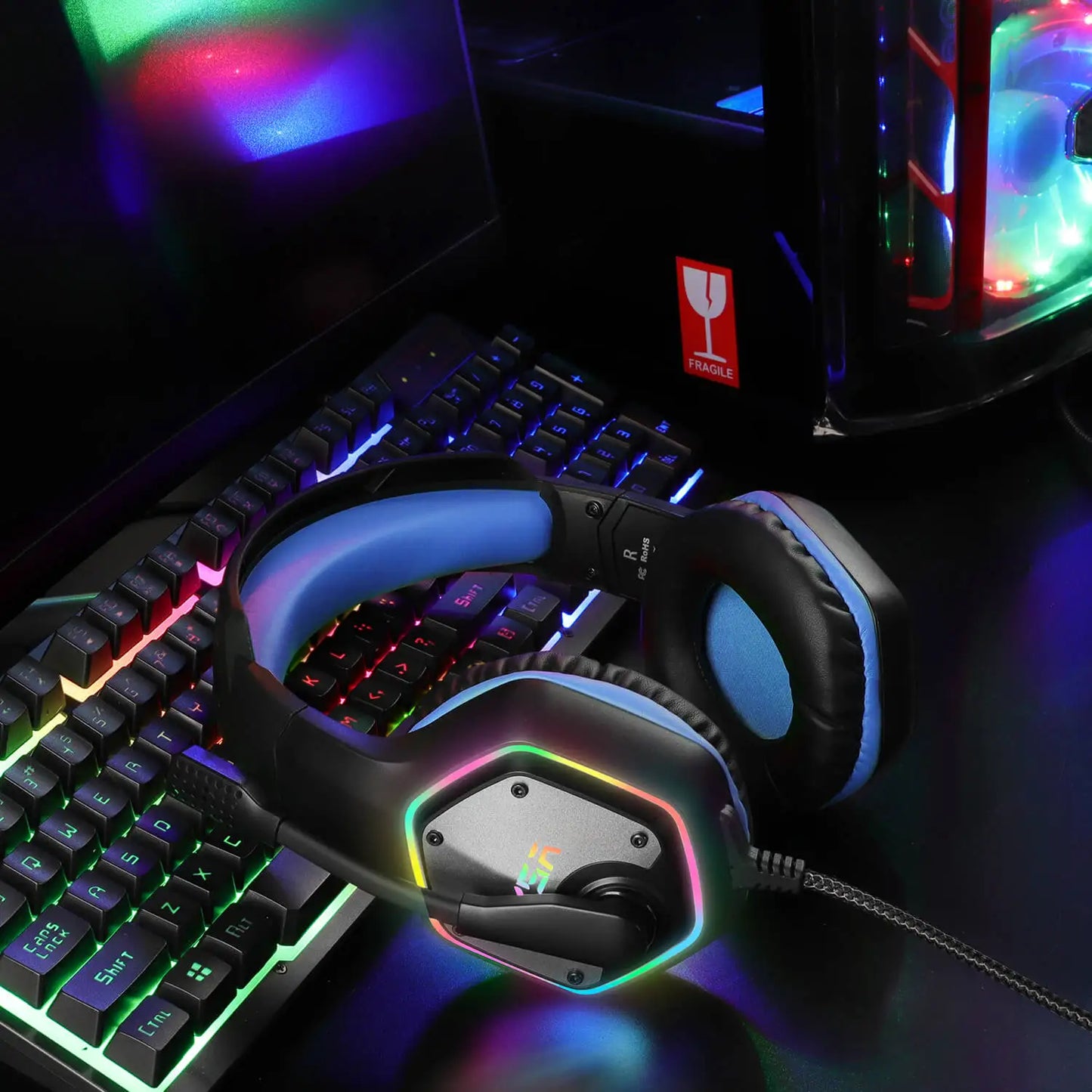 EKSA E1000 – Auriculares Gamer con Sonido 7.1, RGB y Micrófono con Cancelación