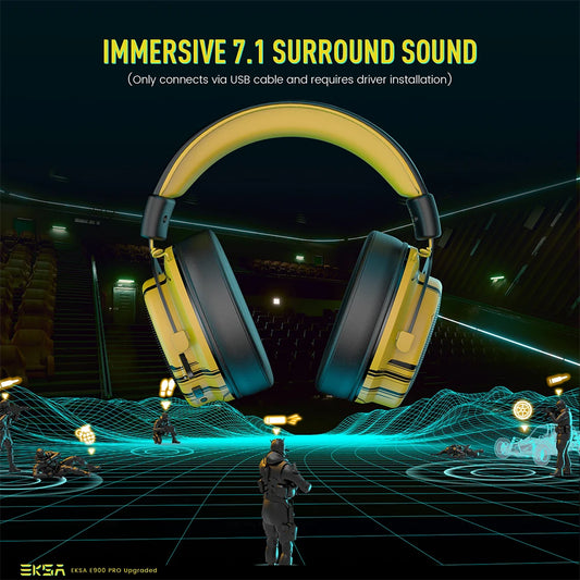 Auriculares Gamer EKSA E900 Pro con Sonido 7.1, Micrófono con Cancelación de Ruido – Compatibles con PC, PS4, PS5 y Xbox