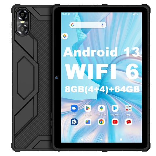 PRITOM 10" Android 13 Tablet, 8GB+64GB, Expandable 1TB, WiFi 6, Stereo Speakers, Bluetooth 5.0 – Ideal for entertainment and work