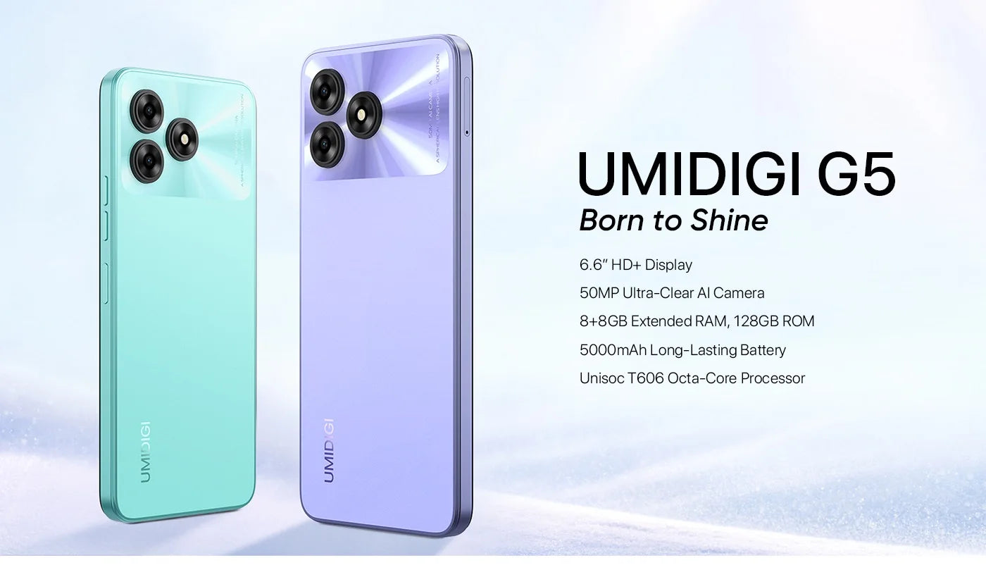 UMIDIGI G5 – Android 13 Smartphone with 50MP Camera, 8+8GB RAM, 128GB and 90Hz Display