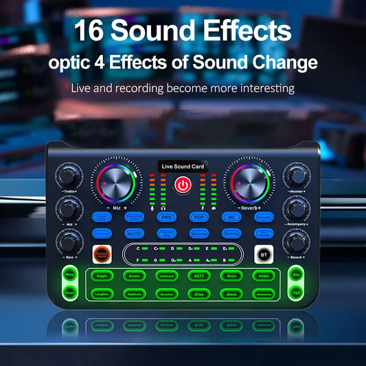 Consola de Sonido Profesional HD X60 – Tarjeta de Sonido para Karaoke, Streaming y Grabación en Vivo