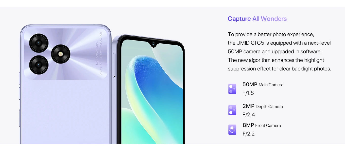 UMIDIGI G5 – Android 13 Smartphone with 50MP Camera, 8+8GB RAM, 128GB and 90Hz Display
