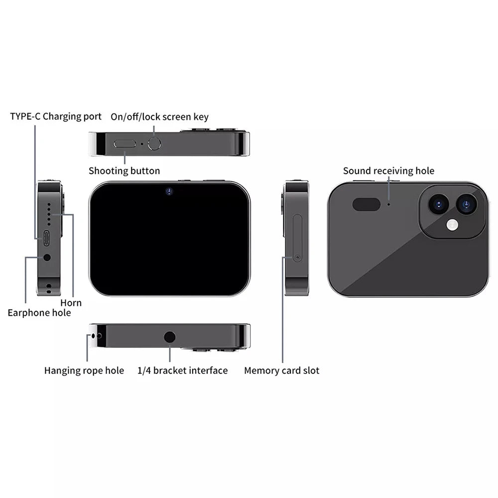 Cámara Digital 4K D6 con Pantalla Táctil y Visión Nocturna | 64MP para Vlogs y Música