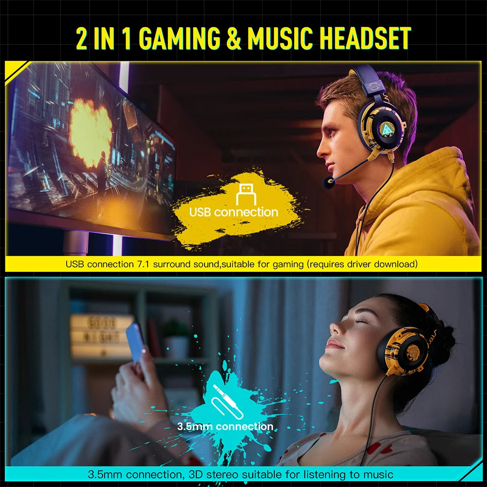 Auriculares Gamer EKSA E900 Pro con Sonido 7.1, Micrófono con Cancelación de Ruido – Compatibles con PC, PS4, PS5 y Xbox