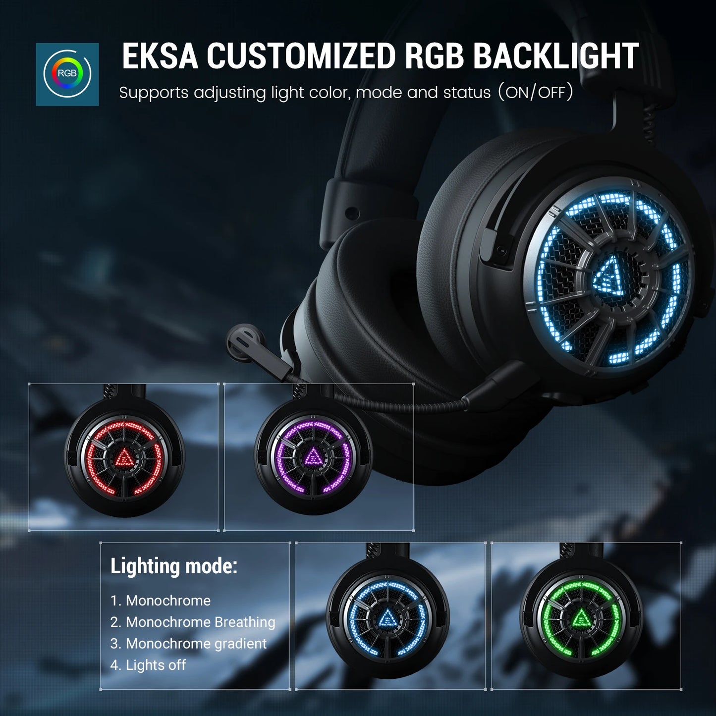 EKSA E5000 BT – Auriculares Gaming Inalámbricos 2.4GHz & Bluetooth, 100H de Batería