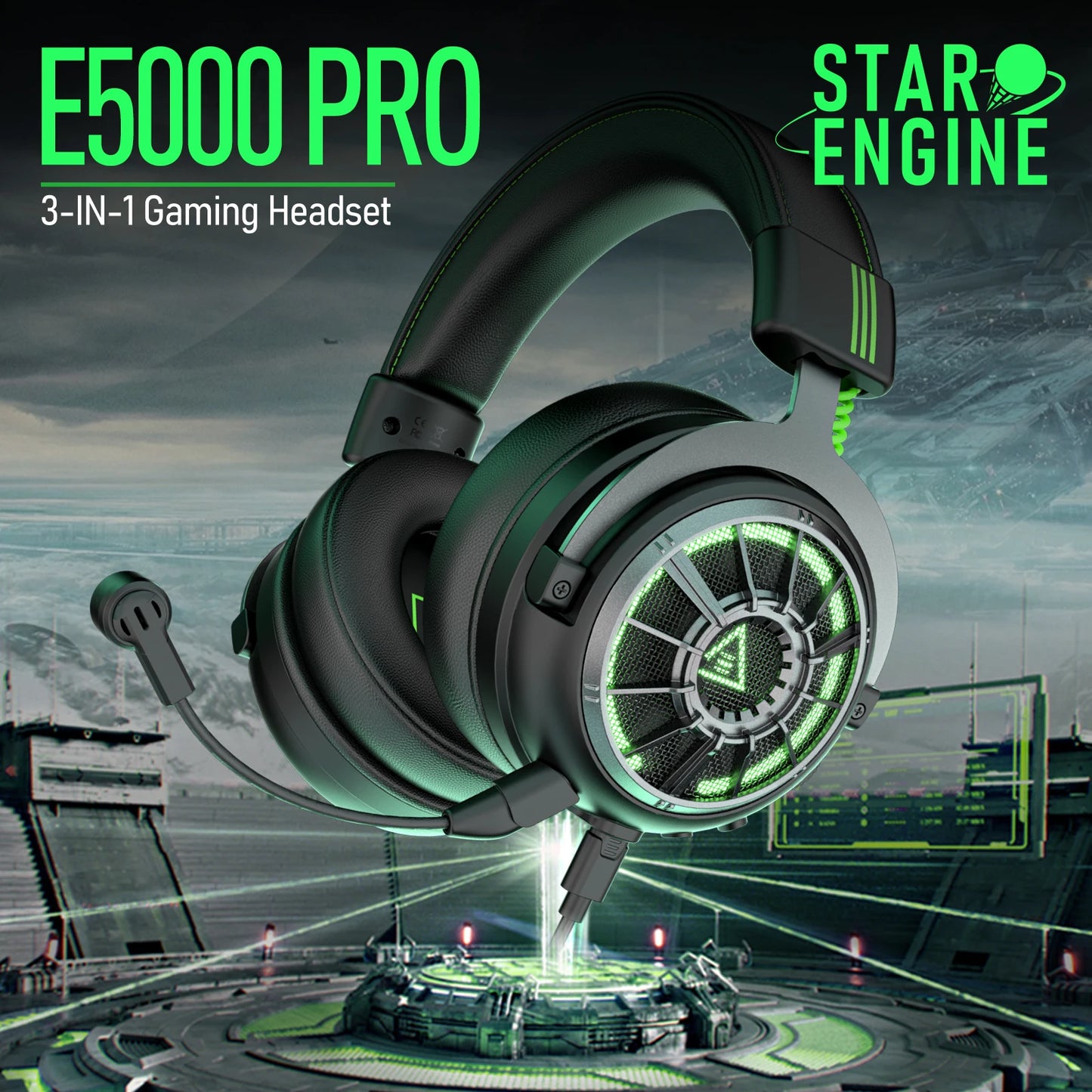 EKSA E5000 Pro – 7.1 Gaming Headset with ENC Microphone and Interchangeable Cables