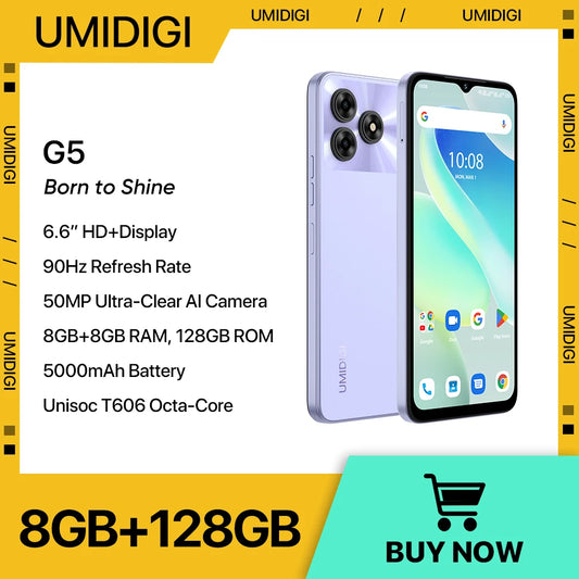 UMIDIGI G5 – Smartphone Android 13 con Cámara de 50MP, 8+8GB RAM, 128GB y Pantalla 90Hz